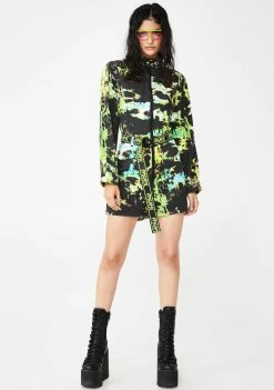 Budget π― Jaded London Tie Dye Print Denim Short Boilersuit π 8 Jaded London Tie Dye Print Denim Short Boilersuit