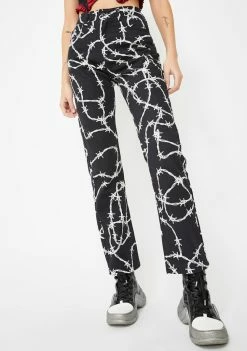 Jaded London Shop 30 Jaded London Barbed Wire Print Boyfriend Jeans Bottoms