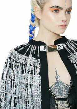 Jaded London Sequin Fringe Cape