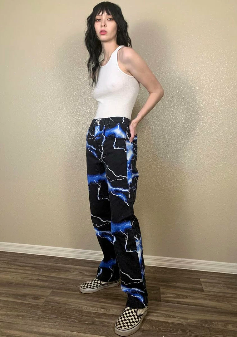 Deals 👏 Jaded London Bottoms Lightning Bolt Print 👖 Jeans 😉 5 Jaded London Bottoms Lightning Bolt Print Jeans