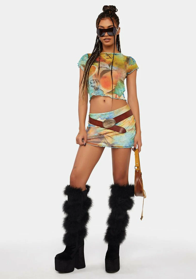 Cheap ✔️ Jaded London Citrus Mesh Crop Tee ⭐ 4 Jaded London Citrus Mesh Crop Tee