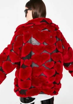 Jaded London Love Oversized Heart Fleece Jacket