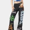 Jaded London Honey Bum Print Low Rise Jeans Bottoms