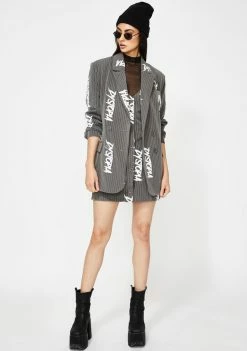 Jaded London Outerwear Dystopia Pinstripe Oversized Blazer