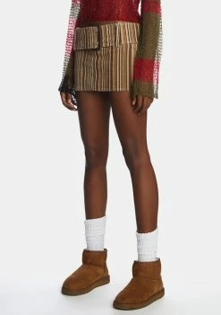Jaded London Bowery Stripe Cord Mini Skirt