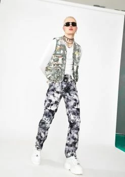 Deals π₯° Jaded London Outerwear Collage Print Denim Utility Vest π 9 Jaded London Outerwear Collage Print Denim Utility Vest