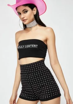 Jaded London Diamante High Waist Hot Pants