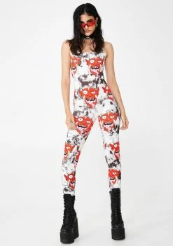 Jaded London Devil Print Square Neck Catsuit