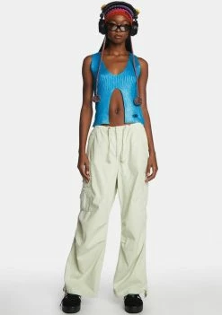 Jaded London Steel Metallic Knitted Sliced Top