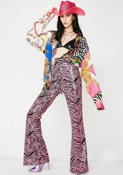 Jaded London Sequin Zebra Flares Bottoms
