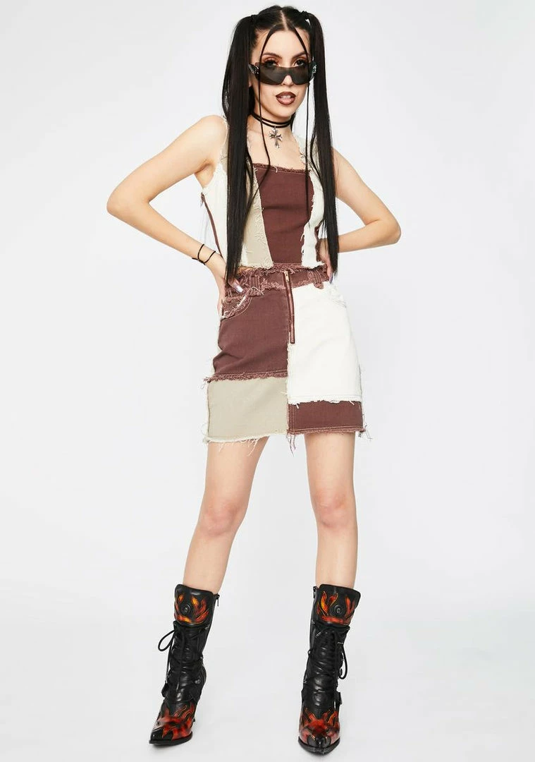 Best reviews of ๐ฅฐ Jaded London Bottoms Brown Patchwork Denim Mini ๐ Skirt โค๏ธ 5 Jaded London Bottoms Brown Patchwork Denim Mini Skirt