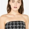 Jaded London Dogtooth Diamante Bandeau Tops