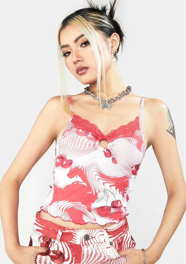 Best Pirce ๐ Jaded London Cherry Swirl Print Cami Top โ 3 Jaded London Cherry Swirl Print Cami Top