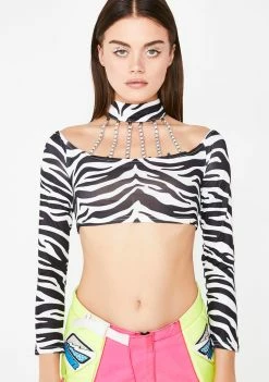 Jaded London Choker Bardot Crop Top Tops