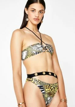 Jaded London Animal Clash Diamante Eyelet Bottoms