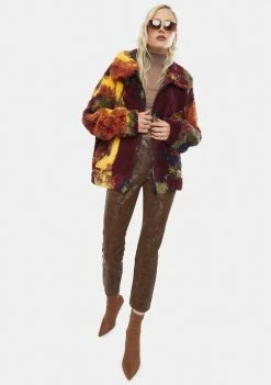 Budget ⌛ Jaded London Autumnal Rainbow Fleece Borg Jacket Outerwear ✨ 8 Jaded London Autumnal Rainbow Fleece Borg Jacket Outerwear