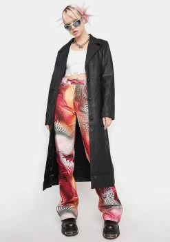 Jaded London Y2K Swirl Print Boyfriend Jeans Bottoms