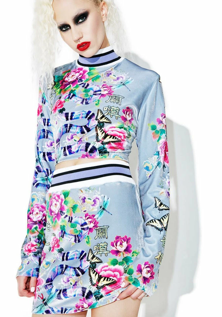 Outlet 😍 Jaded London Bottoms Printed Velvet Mini 👗 Skirt 🌟 4 Jaded London Bottoms Printed Velvet Mini Skirt