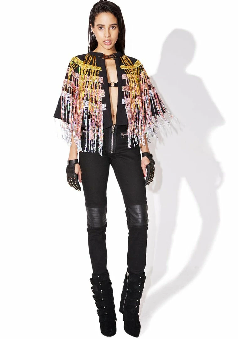 Flash Sale π Jaded London Outerwear Sequin Fringe Cape π 7 Jaded London Outerwear Sequin Fringe Cape