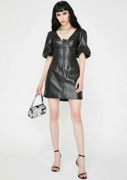Jaded London Dresses Vegan Leather Corset Mini Dress