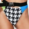 Jaded London Swim Dogtooth Buckle Bikini Bottoms