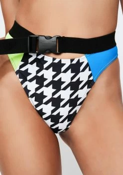 Jaded London Swim Dogtooth Buckle Bikini Bottoms