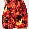 Jaded London Bottoms Flame Print Denim Mini Skirt