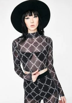 Jaded London Barbwire Mesh Top