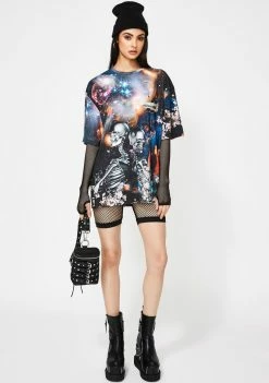 Jaded London Tops Robot Print Short Sleeve T-Shirt