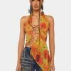 Best deal 🛒 Jaded London Loco Print Halter Lace Up Top Crop Halter Top 🧨 2 Jaded London Loco Print Halter Lace Up Top Crop Halter Top