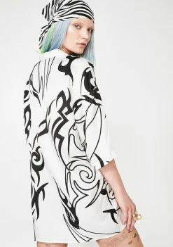 Promo 𧨠Jaded London Black N' White Tattoo Print π Shirt Tops β€οΈ 9 Jaded London Black N' White Tattoo Print Shirt Tops