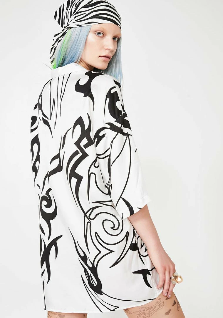 Promo 𧨠Jaded London Black N' White Tattoo Print π Shirt Tops β€οΈ 6 Jaded London Black N' White Tattoo Print Shirt Tops