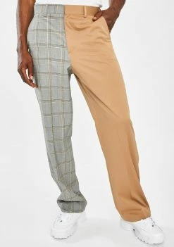 Jaded London Bottoms Spliced Check Loose Fit Trousers
