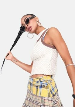 Jaded London Beige Double Layer T-Shirt & String Vest