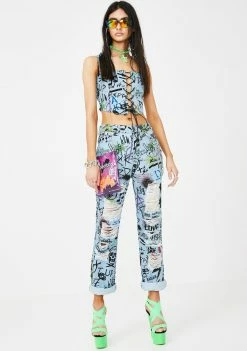 Buy π Jaded London Graffiti Print Denim Corset Top Tops π₯ 8 Jaded London Graffiti Print Denim Corset Top Tops