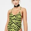 Jaded London Zebra Diamante Cami Swimsuit
