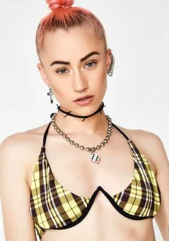 Promo ๐ Jaded London Yellow Check Underwire ๐ Bikini Top ๐ 9 Jaded London Yellow Check Underwire Bikini Top