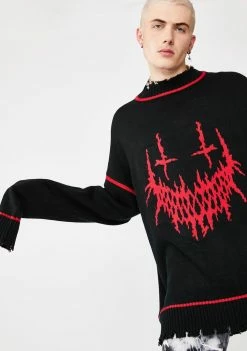 Jaded London Evil Smile Oversized Knit Sweater