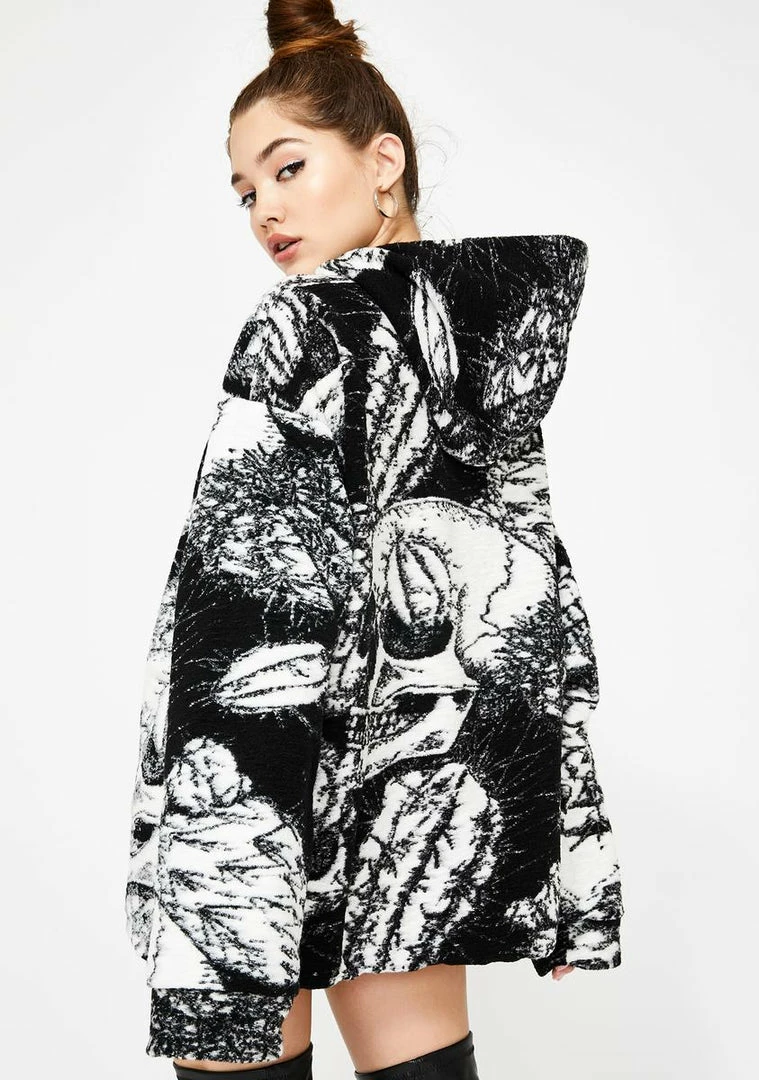 Wholesale β€οΈ Jaded London Skull Print Oversized Fleece Hoodie Tops π 6 Jaded London Skull Print Oversized Fleece Hoodie Tops