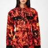 Outlet β Jaded London Outerwear Flame Print Cropped Denim Jacket π 2 Jaded London Outerwear Flame Print Cropped Denim Jacket