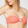 Jaded London Bandeau Bikini Top With Heart Ring Swim