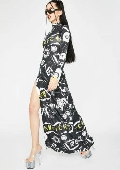 Jaded London Punk Print Maxi Dress Dresses
