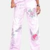 Jaded London Oversized Joggers With Graffiti Print & Rhinestone Detail
