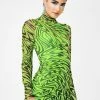 Jaded London Green Psychedelic Printed Mini Dress