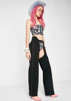 Deals π Jaded London Bottoms Black Denim Chaps β 11 Jaded London Bottoms Black Denim Chaps