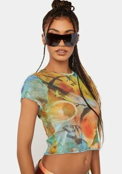 Cheap ✔️ Jaded London Citrus Mesh Crop Tee ⭐ 8 Jaded London Citrus Mesh Crop Tee