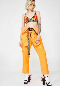 Jaded London Jumpsuits & Rompers Neon Orange Boilersuit With Industrial Belt