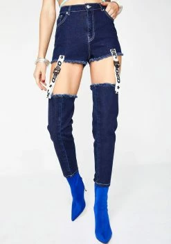Jaded London Bottoms Tape & Buckle Jeans