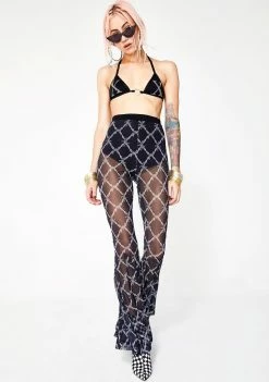 Brand new π Jaded London Barbwire Mesh Flared Pants π 11 Jaded London Barbwire Mesh Flared Pants