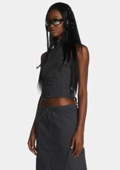 Budget ❤️ Jaded London Vintage Grey Cargo Halter Neck Top Tops ❤️ 8 Jaded London Vintage Grey Cargo Halter Neck Top Tops